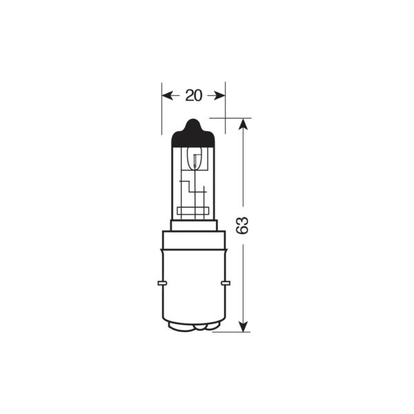 Lampa S1 12V 25/25W BA20D OSRAM ORIGINAL LAMPA - 1 ΤΕΜ - Image 2