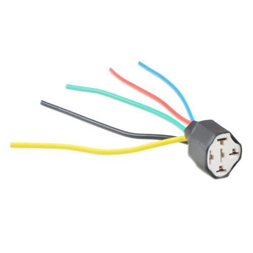 M-Tech ΒΑΣΗ/ΦΙΣΑ ΚΕΡΑΜΙΚΗ ΓΙΑ ΡΕΛΕ 5 PIN ME 5 ΚΑΛΩΔΙΑ (14 cm) M-TECH – 1 ΤΕΜ.