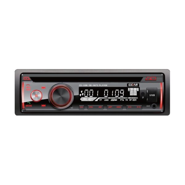 GEAR Automotive Equipment ΡΑΔΙΟ GEAR GR-3249BT CD/FM/USB/SD/MP3/BLUETHOOTH 4x60W GEAR ΜΕ REMOTE CONTROL (ΚΟΚΚΙΝΟΣ ΦΩΤΙΣΜΟΣ)