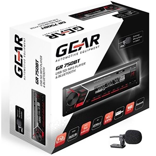 GEAR Automotive Equipment ΡΑΔΙΟ GEAR GR-750BT FM/USB/SD/MP3/BLUETHOOTH 4x45W GEAR (ΚΟΚΚΙΝΟΣ ΦΩΤΙΣΜΟΣ) - Image 2