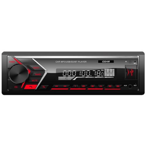GEAR Automotive Equipment ΡΑΔΙΟ GEAR GR-750BT FM/USB/SD/MP3/BLUETHOOTH 4x45W GEAR (ΚΟΚΚΙΝΟΣ ΦΩΤΙΣΜΟΣ)