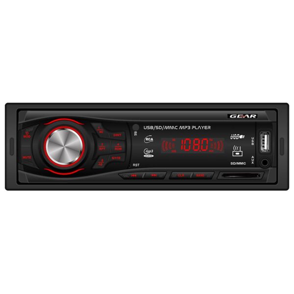 GEAR Automotive Equipment RADIO GEAR 100Ρ USB/MP3/WMA/AUX IN ΜΕ ΚΟΚΚΙΝΟ ΦΩΤΙΣΜΟ 4x45w