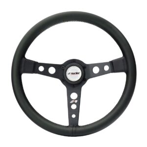 Simoni Racing ΤΙΜΟΝΙ GRINTA ΜΑΥΡΟ ΟΙΚΟΛΟΓΙΚΟ ΔΕΡΜΑ ΤΡΙΑΚΤΙΝΟ ΔΙΑΜΕΤΡΟΣ 350mm ΠΑΧΟΣ 102mm​ SIMONI RACING - 1 TEM.