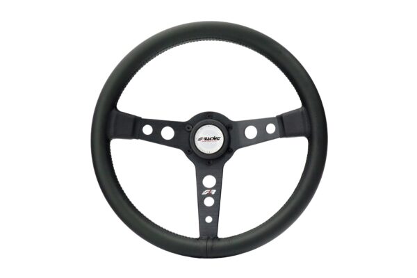 Simoni Racing ΤΙΜΟΝΙ GRINTA ΜΑΥΡΟ ΟΙΚΟΛΟΓΙΚΟ ΔΕΡΜΑ ΤΡΙΑΚΤΙΝΟ ΔΙΑΜΕΤΡΟΣ 350mm ΠΑΧΟΣ 102mm​ SIMONI RACING - 1 TEM.