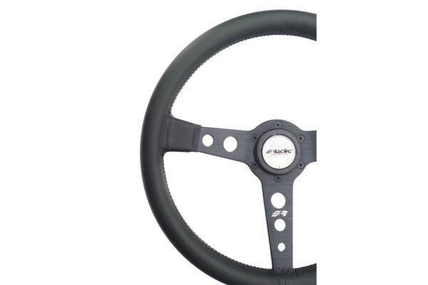 Simoni Racing ΤΙΜΟΝΙ GRINTA ΜΑΥΡΟ ΟΙΚΟΛΟΓΙΚΟ ΔΕΡΜΑ ΤΡΙΑΚΤΙΝΟ ΔΙΑΜΕΤΡΟΣ 350mm ΠΑΧΟΣ 102mm​ SIMONI RACING - 1 TEM. - Image 3