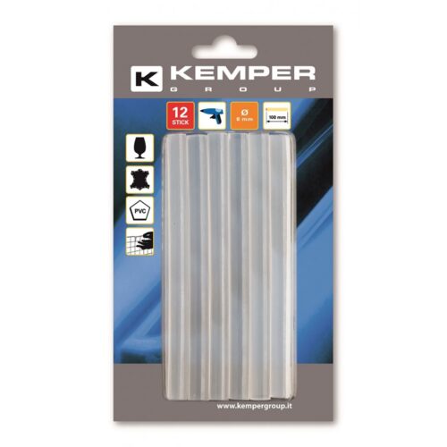 Kemper ΡΑΒΔΟΙ ΣΙΛΙΚΟΝΗΣ ΓΙΑ ΠΙΣΤΟΛΙ ΘΕΡΜΟΚΟΛΛΗΣΗΣ 8mm/ 10cm 12ΤΕΜ KEMPER