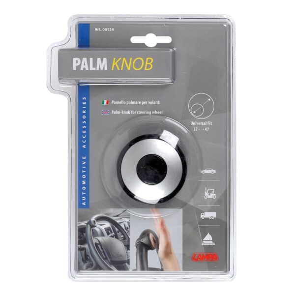 Lampa ΤΕΜΠΕΛΗΣ ΤΙΜΟΝΙΟΥ PALM-KNOB ΜΑΥΡΟΣ/ΑΣΗΜΙ 37/47mm - Image 3