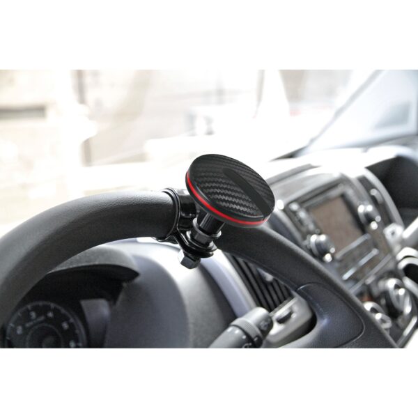 Lampa ΤΕΜΠΕΛΗΣ ΤΙΜΟΝΙΟΥ SPINNY LINE 60mm ΓΙΑ ΤΙΜΟΝΙΑ 30-37mm (ΜΑΥΡΟ CARBON ΜΕ ΚΟΚΚΙΝΗ ΡΙΓΑ) - Image 2