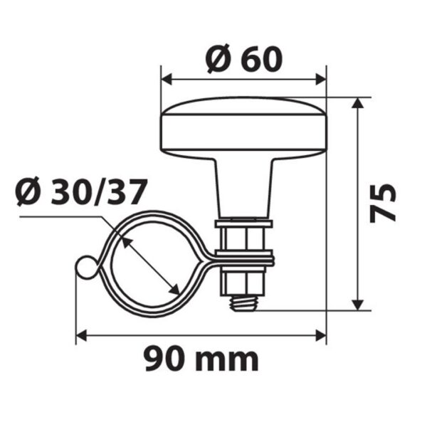 Lampa ΤΕΜΠΕΛΗΣ ΤΙΜΟΝΙΟΥ SPINNY RING 60mm ΓΙΑ ΤΙΜΟΝΙΑ 30-37mm (ΜΑΥΡΟ/ΚΟΚΚΙΝΗ ΡΙΓΑ) - Image 3