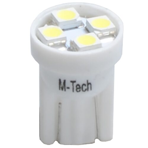 M-Tech T10 W5W 12V W2,1×9,5d LED 4xSMD3528 ΛΕΥΚΟ (ΚΑΡΦΩΤΟ ΑΚΑΛΥΚΟ) 1ΤΕΜ. M-TECH