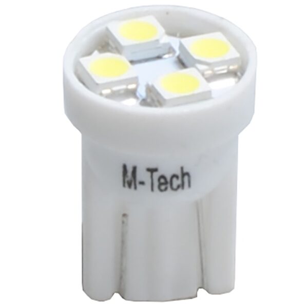 M-Tech T10 W5W 12V W2,1x9,5d LED 4xSMD3528 ΛΕΥΚΟ (ΚΑΡΦΩΤΟ ΑΚΑΛΥΚΟ) 1ΤΕΜ. M-TECH