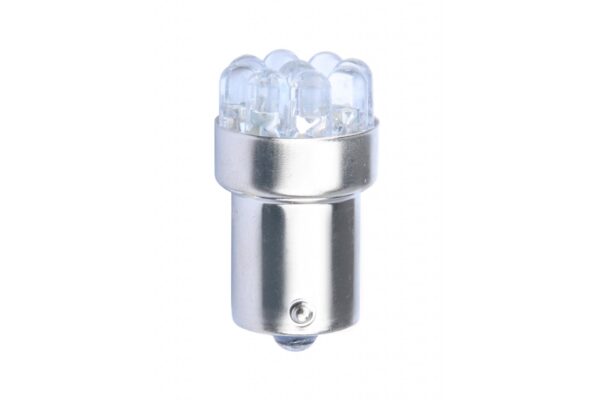M-Tech R10W 12V BA15s LED 9xFlux 5mm ΜΟΝΟΠΟΛΙΚΟ ΛΕΥΚΟ M-TECH - 1 τεμ.