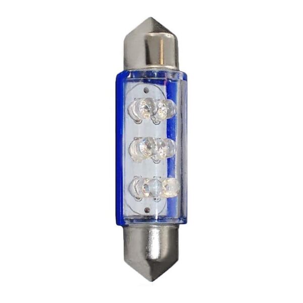 M-Tech ΛΑΜΠΑΚΙΑ ΠΛΑΦΟΝΙΕΡΑΣ C5W/C10W 12V 0,66W SV8,5 41mm LED 6xFlux 3mm ΜΠΛΕ 1ΤΕΜ. M-TECH
