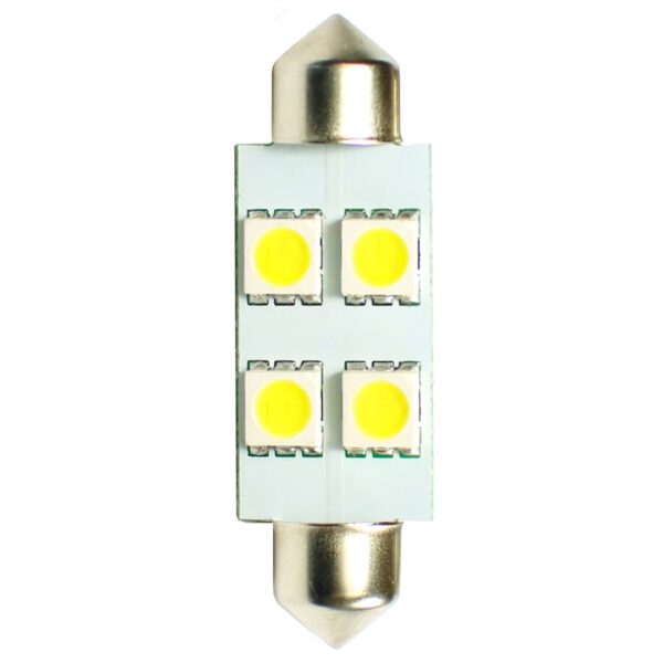 M-Tech ΛΑΜΠΑΚΙΑ ΠΛΑΦΟΝΙΕΡΑΣ C5W/C10W 12V 1,36W SV8,5 36mm LED 4xSMD5050 ΛΕΥΚΟ 1ΤΕΜ. M-TECH
