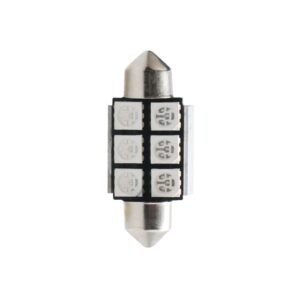 M-Tech ΛΑΜΠΑΚΙΑ ΠΛΑΦΟΝΙΕΡΑΣ C5W/C10W 12V 1,44W SV8,5 36mm CAN-BUS+RADIATOR LED 6xSMD5050 PREMIUM ΜΠΛΕ 1ΤΕΜ.
