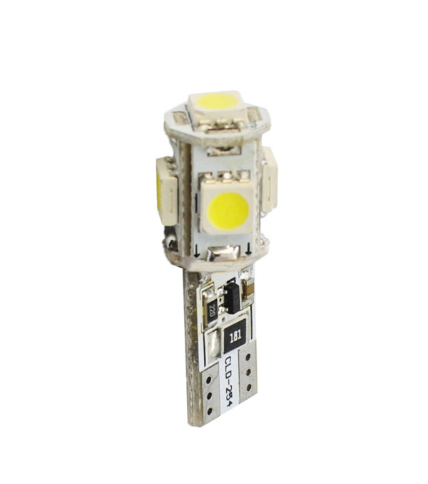 M-Tech T10 W5W 12V W2,1x9,5d LED 5xSMD5050 ΛΕΥΚΟ (ΚΑΡΦΩΤΟ CAN-BUS) 1ΤΕΜ. M-TECH
