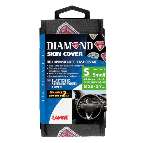 Lampa ΚΑΛΥΜΜΑ ΤΙΜΟΝΙΟΥ SKIN-COVER DIAMONT (ΔΙΑΜΑΝΤΙΑ) 35/37cm (S) ΜΑΥΡΟ ΕΛΑΣΤΙΚΟ ΠΟΛΥΕΣΤΕΡΙΚΟ 2mm ΠΑΧΟΣ - Image 3