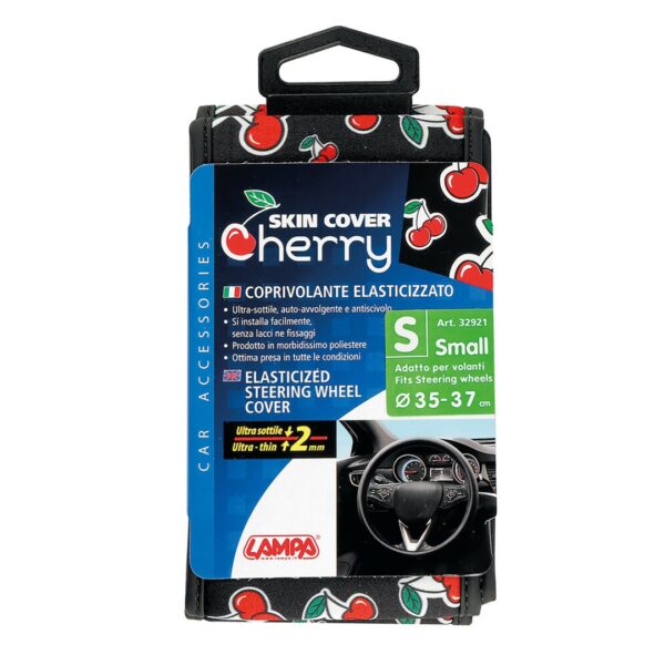 Lampa ΚΑΛΥΜΜΑ ΤΙΜΟΝΙΟΥ SKIN-COVER CHERRY-CILIEGE(ΚΕΡΑΣΙΑ) 35/37cm(S) ΜΑΥΡΟ ΕΛΑΣΤΙΚΟ ΠΟΛΥΕΣΤΕΡΙΚΟ 2mm ΠΑΧΟΣ - Image 3