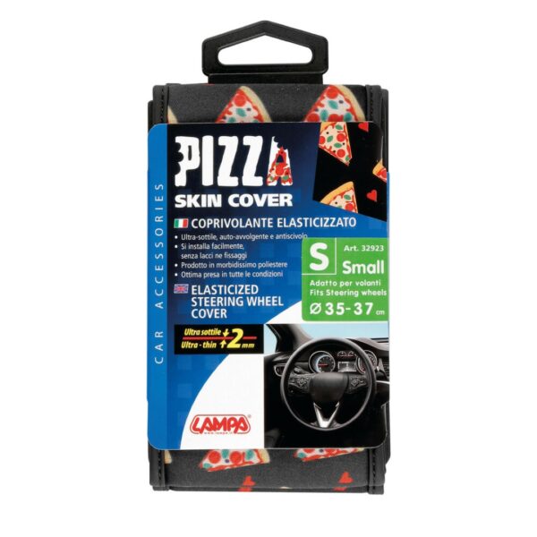 Lampa ΚΑΛΥΜΜΑ ΤΙΜΟΝΙΟΥ SKIN-COVER PIZZA (ΠΙΤΣΑ) 35/37cm (S) ΜΑΥΡΟ ΕΛΑΣΤΙΚΟ ΠΟΛΥΕΣΤΕΡΙΚΟ 2mm ΠΑΧΟΣ - Image 3