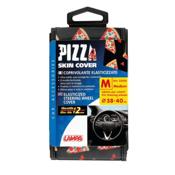 Lampa ΚΑΛΥΜΜΑ ΤΙΜΟΝΙΟΥ SKIN-COVER PIZZA (ΠΙΤΣΑ) 38/40cm (M) ΜΑΥΡΟ ΕΛΑΣΤΙΚΟ ΠΟΛΥΕΣΤΕΡΙΚΟ 2mm ΠΑΧΟΣ - Image 3