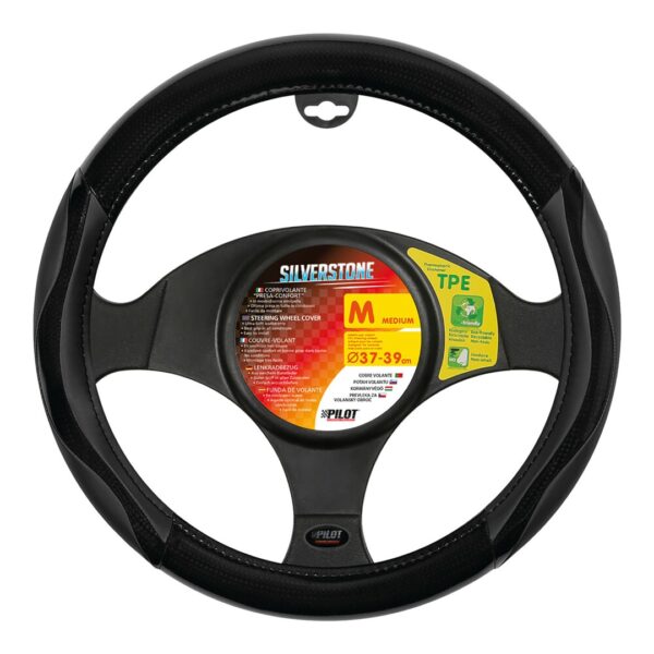 Lampa ΚΑΛΥΜΜΑ ΤΙΜΟΝΙΟΥ SILVERSTONE (M) 37/39cm ΔΕΡΜΑΤΙΝΗ ΜΑΥΡΟ ΑΟΣΜΟ ECO-FRIENDLY - Image 2