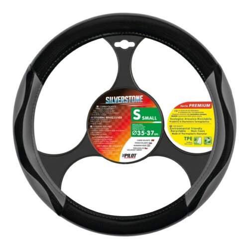 Lampa ΚΑΛΥΜΜΑ ΤΙΜΟΝΙΟΥ SILVERSTONE (S) 35/37cm ΔΕΡΜΑΤΙΝΗ ΜΑΥΡΟ/ΓΚΡΙ ΑΟΣΜΟ ECO-FRIENDLY