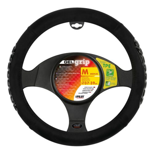 Lampa ΚΑΛΥΜΜΑ ΤΙΜΟΝΙΟΥ GEL GRIP (M) 37/39cm ΜΙΚΡΟΙΝΕΣ/ΤΖΕΛ ΜΑΥΡΟ ΑΟΣΜΟ ECO-FRIENDLY