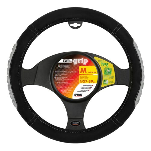 Lampa ΚΑΛΥΜΜΑ ΤΙΜΟΝΙΟΥ GEL GRIP (M) 37/39cm ΜΙΚΡΟΙΝΕΣ/ΤΖΕΛ ΜΑΥΡΟ/ΓΚΡΙ ΑΟΣΜΟ ECO-FRIENDLY