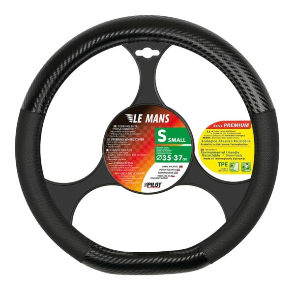 Lampa ΚΑΛΥΜΜΑ ΤΙΜΟΝΙΟΥ LE MANS (S) 35/37cm ΔΕΡΜΑΤΙΝΗ ΜΑΥΡΟ/CARBON ΑΟΣΜΟ ECO-FRIENDLY (ΚΟΦΤΟ ΤΙΜΟΝΙ) - Image 2