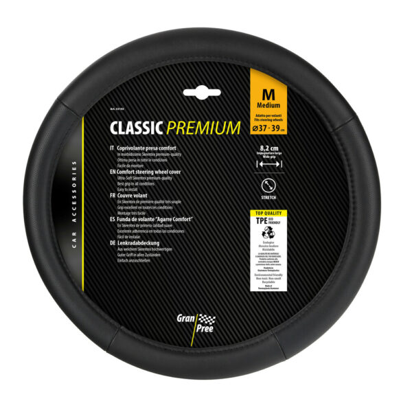Lampa ΚΑΛΥΜΜΑ ΤΙΜΟΝΙΟΥ 37-39CM ΔΕΡΜΑ SKEENTEX ΜΑΥΡΟ CLASSIC PREMIUM GRAN PREE LAMPA - 1 ΤΕΜ. - Image 4