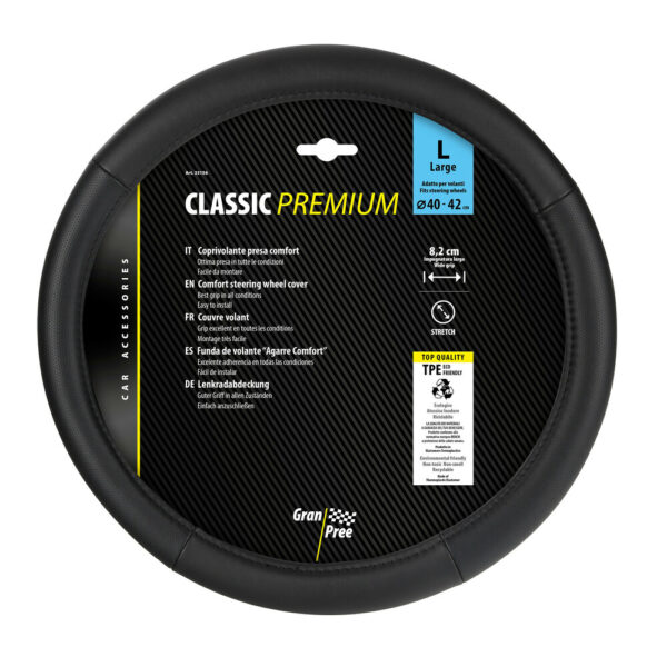 Lampa ΚΑΛΥΜΜΑ ΤΙΜΟΝΙΟΥ 40-42CM ΔΕΡΜΑ SKEENTEX ΜΑΥΡΟ CLASSIC PREMIUM GRAN PREE LAMPA - 1 ΤΕΜ. - Image 4