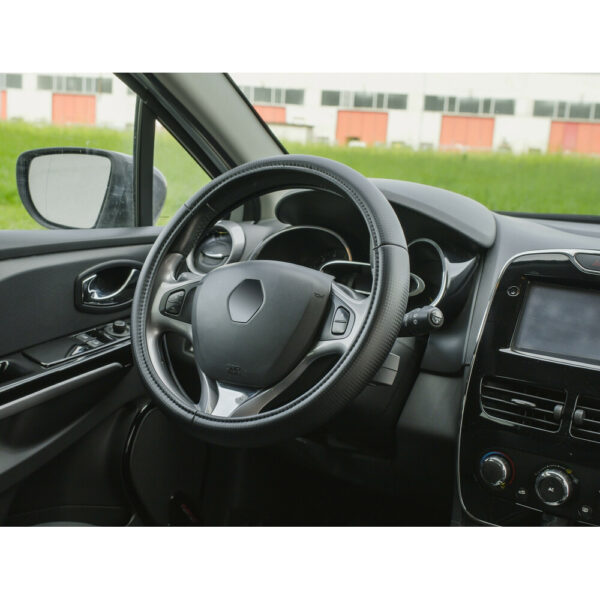 Lampa ΚΑΛΥΜΜΑ ΤΙΜΟΝΙΟΥ RACING PREMIUM BLACK (S) 35/37cm ΣΥΝΘΕΤΙΚΟ ΔΕΡΜΑ SKEENTEX ΜΑΥΡΟ/CARBON LOOK LAMPA  - 1 ΤΕΜ. - Image 3