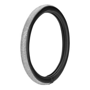 Lampa ΚΑΛΥΜΜΑ ΤΙΜΟΝΙΟΥ DIAMONDS SILVER (S) 35/37cm ΣΥΝΘΕΤΙΚΟ ΔΕΡΜΑ SKEENTEX ΜΑΥΡΟ/ΑΣΗΜΙ LAMPA  - 1 ΤΕΜ.