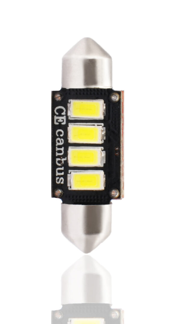 M-Tech ΛΑΜΠΑΚΙΑ ΠΛΑΦΟΝΙΕΡΑΣ C5W/C10W 12V 2W SV8,5 36mm CAN-BUS+RADIATOR LED 4xSMD5730 PREMIUM ΛΕΥΚΟ 1ΤΕΜ.