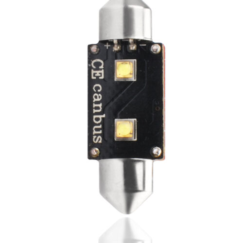 M-Tech ΛΑΜΠΑΚΙΑ ΠΛΑΦΟΝΙΕΡΑΣ C5W/C10W 12V 6W SV8,5 41mm CAN-BUS+RADIATOR LED 2xHP CREE ΛΕΥΚΟ 1ΤΕΜ. M-TECH
