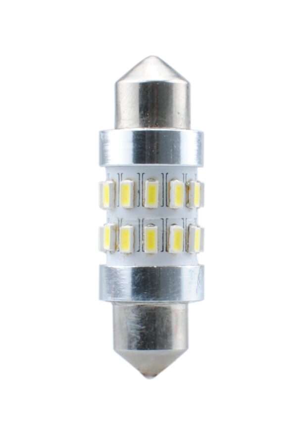 M-Tech ΛΑΜΠΑΚΙΑ ΠΛΑΦΟΝΙΕΡΑΣ C5W/C10W 12V 1,5W SV8,5 36mm CAN-BUS+RADIATOR LED 24xSMD3104 ΛΕΥΚΟ 1ΤΕΜ. M-TECH