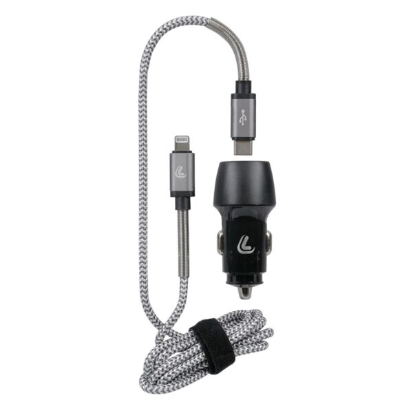 Lampa ΦΟΡΤΙΣΤΗΣ ΑΝΑΠΤΗΡΑ ΜΕ 2 USB ΚΑΙ ΚΑΛΩΔΙΟ ΦΟΡΤΙΣΗΣΚΑΙΣΥΓΧΡΟΝΙΣΜΟΥ 100cm APPLE LIGHTING KIT PRO 18W 12/24V - Image 2