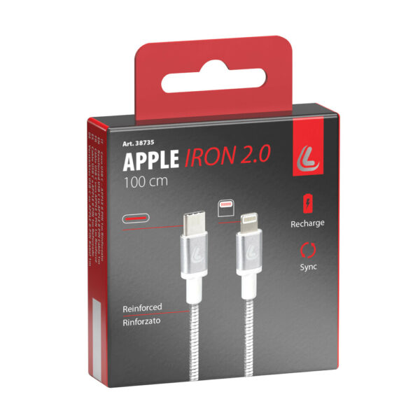 Lampa ΚΑΛΩΔΙΟ ΦΟΡΤΙΣΗΣ/ΜΕΤΑΦΟΡΑΣ ΔΕΔΟΜΕΝΩΝ USB TYPE C>APPLE 8 PIN  IRON 2.0 3000mA/30W ΑΣΗΜΙ 100cm LAMPA - 1 ΤΕΜ. - Image 2
