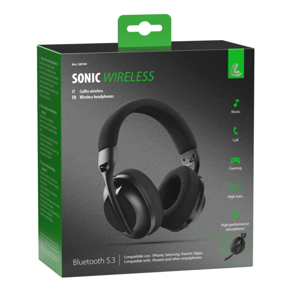 Lampa ΑΚΟΥΣΤΙΚΑ ΚΕΦΑΛΗΣ ΑΣΥΡΜΑΤΑ ΜΕ ΜΙΚΡΟΦΩΝΟ SONIC WIRELESS BLUETOOTH 5.3 ΜΕ ΚΑΛΩΔΙΟ ΦΟΡΤΙΣΗΣ TYPE C LAMPA - 1 ΤΕΜ. - Image 4
