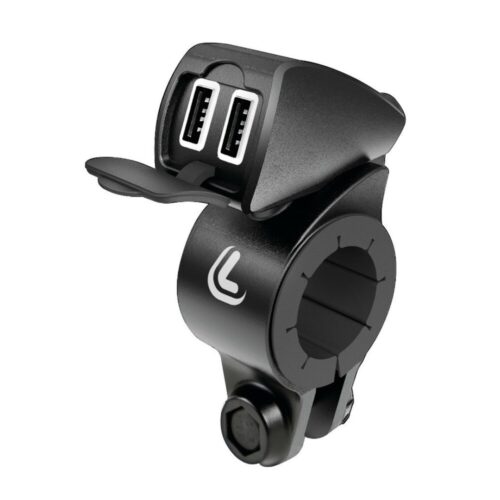 Lampa ΦΟΡΤΙΣΤΗΣ USB ΔΙΠΛΟΣ TREK 12/24V 5400mA ΜΕ ΒΑΣΗ ΣΤΗΡΙΞΗΣ ΤΙΜΟΝΙΟΥ 21-32mm ΚΑΙ ΚΑΛΩΔΙΟ 150cm ΑΔΙΑΒΡΟΧΟΣ