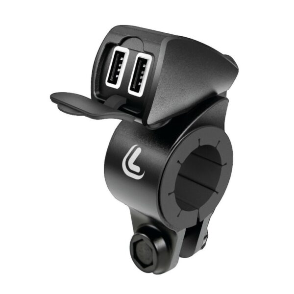 Lampa ΦΟΡΤΙΣΤΗΣ USB ΔΙΠΛΟΣ TREK 12/24V 5400mA ΜΕ ΒΑΣΗ ΣΤΗΡΙΞΗΣ ΤΙΜΟΝΙΟΥ 21-32mm ΚΑΙ ΚΑΛΩΔΙΟ 150cm ΑΔΙΑΒΡΟΧΟΣ