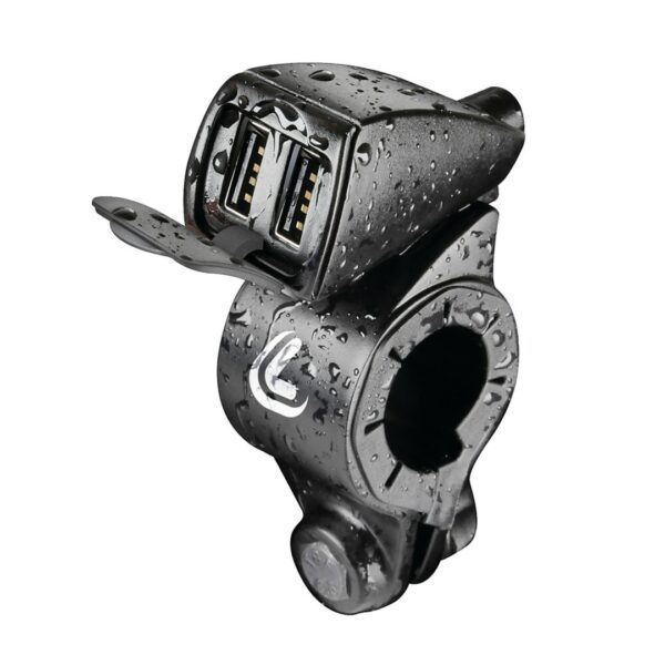 Lampa ΦΟΡΤΙΣΤΗΣ USB ΔΙΠΛΟΣ TREK 12/24V 5400mA ΜΕ ΒΑΣΗ ΣΤΗΡΙΞΗΣ ΤΙΜΟΝΙΟΥ 21-32mm ΚΑΙ ΚΑΛΩΔΙΟ 150cm ΑΔΙΑΒΡΟΧΟΣ - Image 2