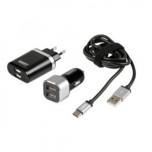 Lampa ΚΑΛΩΔΙΟ ΦΟΡΤΙΣΗΣ SILVER LINE USB TYPE C -100 cm (ΔΙΠΛΟΣ ΑΝΤΑΠΤΟΡΑΣ ΑΝΑΠΤΗΡΑ 12/24V ΚΑΙ ΠΡΙΖΑ 220 V) 