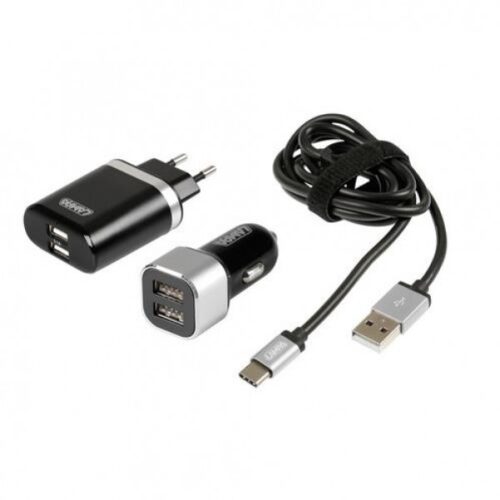 Lampa ΚΑΛΩΔΙΟ ΦΟΡΤΙΣΗΣ SILVER LINE USB TYPE C -100 cm (ΔΙΠΛΟΣ ΑΝΤΑΠΤΟΡΑΣ ΑΝΑΠΤΗΡΑ 12/24V ΚΑΙ ΠΡΙΖΑ 220 V) 