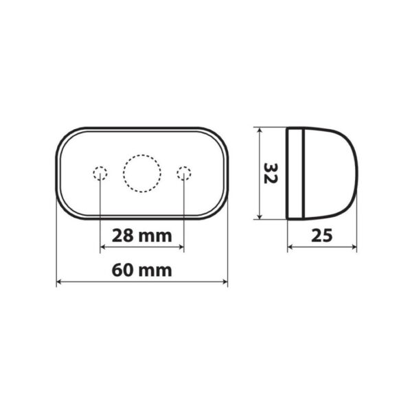 Lampa ΦΩΣ ΟΓΚΟΥ 10-30V ΜΕ 4 LED ΠΟΡΤΟΚΑΛΙ 60x32x25mm  1ΤΕΜ. - Image 2