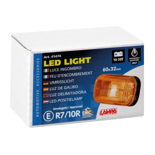 Lampa ΦΩΣ ΟΓΚΟΥ 10-30V ΜΕ 4 LED ΠΟΡΤΟΚΑΛΙ 60x32x25mm  1ΤΕΜ. - Image 3