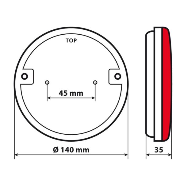 Lampa ΦΩΣ ΠΙΣΩ ΔΕΞΙ 12/24V DYNAMIC-O 140 mm ΜΕ 29 LED 3 ΧΡΗΣΕΙΣ ΘΕΣΕΩΣ/ΦΛΑΣ/STOP (ΚΟΚΚΙΝΟ/ΠΟΡΤΟΚΑΛΙ) - 1 ΤΕΜ. - Image 2