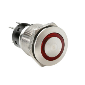 Lampa ΔΙΑΚΟΠΤΗΣ ΜΠΟΥΤΟΝ (BUTTON) 12/24V 5Amax 5PIN IP65 ON/OFF ME LED ΚΟΚΚΙΝΟ ΑΝΟΞΕΙΔΩΤΟ ΑΤΣΑΛΙ​ LAMPA - 1 TEM.