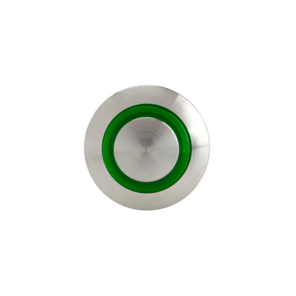Lampa ΔΙΑΚΟΠΤΗΣ ΜΠΟΥΤΟΝ (BUTTON) 12/24V 5Amax 5PIN IP65 ON/OFF ME LED ΠΡΑΣΙΝΟ ΑΝΟΞΕΙΔΩΤΟ ΑΤΣΑΛΙ LAMPA - 1 TEM. - Image 3