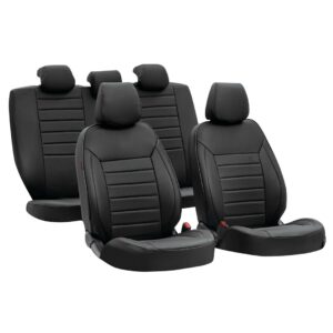 Lampa ΚΑΛΥΜΜΑΤΑ ΚΑΘΙΣΜΑΤΩΝ LUXURY LEATHERETTE ΔΕΡΜΑΤΙΝΗ ΑΦΡΩΔΕΣ ΜΑΥΡΟ -4 ΤΕΜ